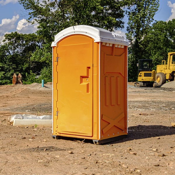 how often are the portable restrooms cleaned and serviced during a rental period in Medford NY